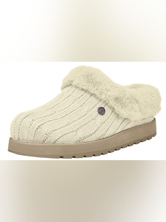Skechers Shoes - Sketchers Keepsakes Ice Angel Cable Knit Faux Fur Clogs Size 7 New